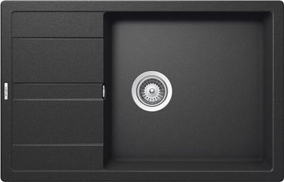 SCHOCK | Lavello Cucina Primus D100XS 1 Vasca Large con Gocciolatoio Small, Vasca Reversibile, Materiale Cristalite®, Antracite, 780x500mm