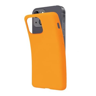 SBS Cover per iPhone 14 Arancione Pantone 1375 C, Custodia Morbida e Flessibile Antigraffio, Cover Sottile e Comoda da Tenere in Tasca, Custodia Compatibile con Ricarica Wireless