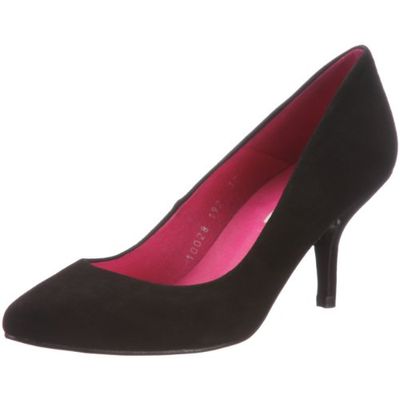 Buffalo London Dames 10028-192 Kid Suede Pumps, zwart/zwart 01, 37, zwart zwart 01, 37 EU