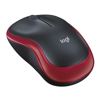 Logitech M185 Mouse Wireless, 2,4 GHz con Mini Ricevitore USB, Durata Batteria di 12 Mesi, Tracciamento Ottico 1000 DPI, Ambidestro, Compatibile con PC, Mac, Laptop - Rosso