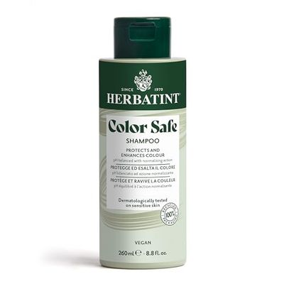 Herbatint Color Safe Shampoo Proteggi Colore - 260 ml, Shampoo Normalizzante specifico per la Cura e la Protezione dei Capelli Colorati, con Aloe Vera Bio, pH acido, 93% ingredienti naturali, Vegan