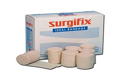 Surgifix - Bandage Élastique Idéal, Ourlé avec Crochets de Bandage, Bandage de Confinement Élastique Non Adhésif, Taille 4,5 x 10 cm, 20 Rouleaux Emballés Individuellement