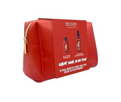 Revlon Professional UniqOne Trousse | Shampoing 10-en-1 Classique 100ml + Masque en Spray sans rinçage 150ml