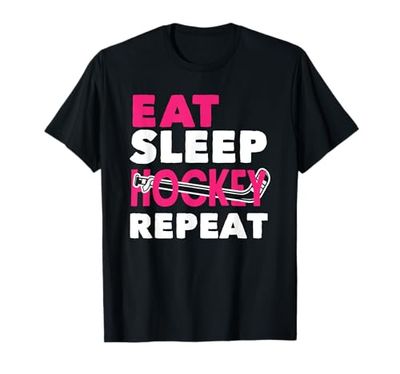 Giocatore di hockey su prato mangia ripetizione hockey sonno Maglietta