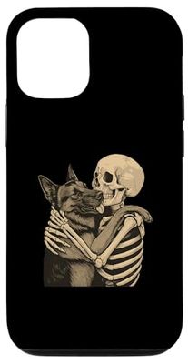 Skeleton Hugging Belgian Malinois Dog halloween Case for iPhone 12/12 Pro