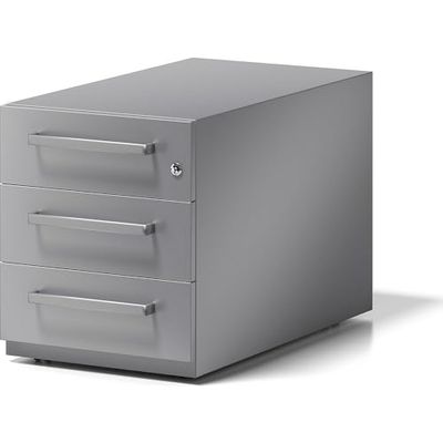 Bisley Roll Container Ordenador con Mango, 3 Universal cajones, Metal, 355 Plata, 77.5 X 42 X 49.5 cm