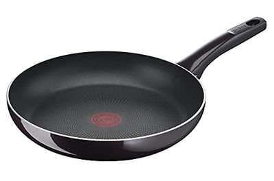 Tefal Sartén D52206 Resist Intense de 28 cm | revestimiento antiadherente | protección contra llamas | resistente | señal térmica | forma profunda | fácil de limpiar | segura | burdeos