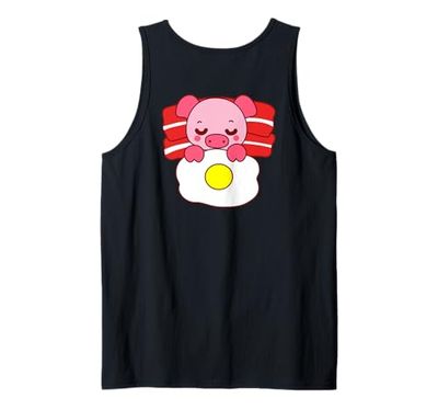 Simpatico maialino che dorme su pancetta cuscino e coperta a forma di uovo sul retro Canotta