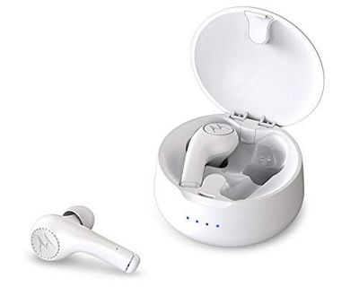 Motorola VerveBuds 500 zestaw słuchawkowy Bluetooth w pełni bezprzewodowe słuchawki douszne i zestaw słuchawkowy – 3 + 6 godz. – Alexa, Siri, Google Assitant – białe