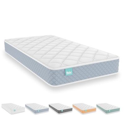 Nalui - Colchón Cuna Viscoelástico 140 x 70 cm Baby One Núcleo HR Adapt Foam, Tejido 3D Transpirable y Tejido Strech Hipoalergénico, Certificado Oeko-Tex® | Hecho en España. Altura ±12cm, Azul