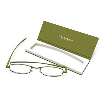 IF Compact Lenses Readers Slim Flat-Folding Unisex Reading Glasses - Olive