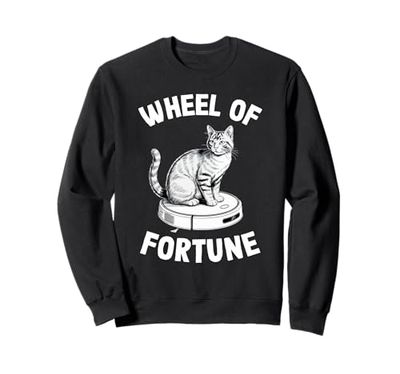 Wheel Of Fortune Cat On Robot Vacuum Cleaner Cat Sweatshirt