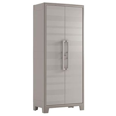 Keter Gulliver Kunststof kast, hoog, beige, 80 x 44 x 182 cm, incl. inlegplanken, geschikt voor binnen en buiten, UV- en waterbestendig (IPX3)