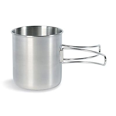 Tatonka Handle Mug â" Caneca de aço inoxidável com cabo dobrável, unissexo, Becher Handle Mug 600, transparente