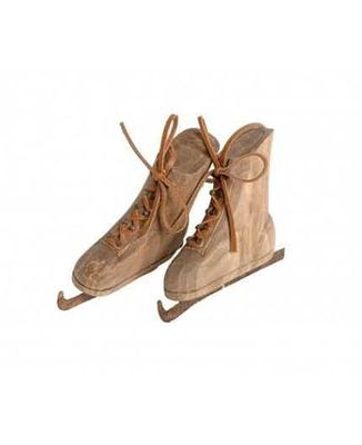 Antic Line PM Schaatsen, hout, natuurlijk leer, 1 paar