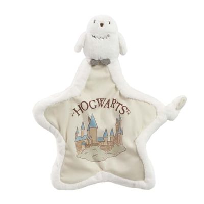 Rainbow Designs Harry Potter Hedwig Couverture Confortable en Peluche Douce pour Nouveau-né avec Motif Hibou des neiges – Couverture pour bébé en Forme d'étoile avec Illustration de Poudlard et Coin