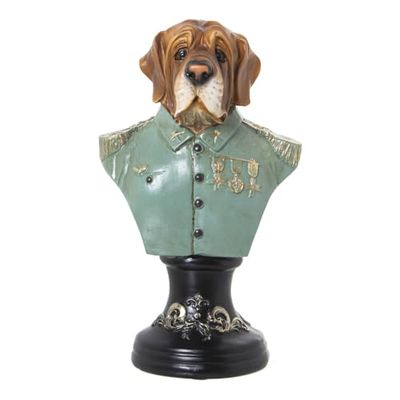 Alexandra House Living Buste groen kunststof hond pak 12 x 18 x 27 cm