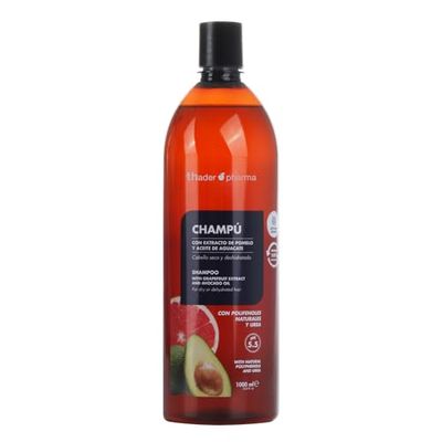 Thader TH Pharma Shampooing d’extrait de Pamplemousse et huile d’Avocat Polyphénols, 1000 ml
