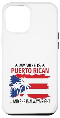 Puerto Rican Wife Funny Boricua Pride Flag and Coqui Frog Case for iPhone 12 Pro Max