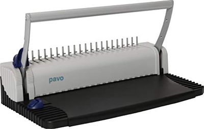 Pavo - Máquina de encuadernación/Kit de encuadernación (50 cubiertas x 25 espirales), color plateado y negro, 8030903