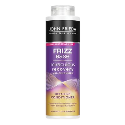 JOHN FRIEDA - Miraculous Recovery condicionador 500 ml, condicionador reparador, hidratante e fortalecedor, para cabelos secos e danificados, anti-encrespamento e efeito nutritivo