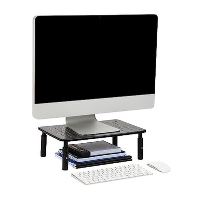 Mind Reader Monitor Stand, Iron, Black 4 Leg, Pack of 1