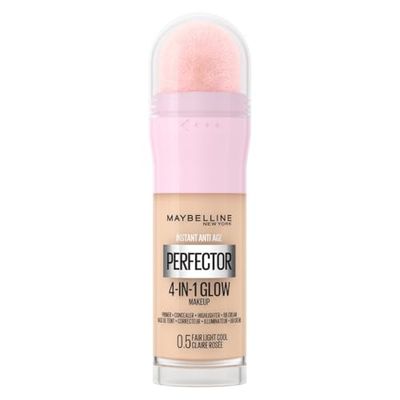 Maybelline New York Instant Anti Age Rewind Perfector,4-In-1 Glow Primer,Concealer,Highlighter,Self-Adjusting Shades,Evens Skin Tone w/ a Glow Finish,Shade: 0.5 Fair Light Cool,20 ml (Pack of 1)