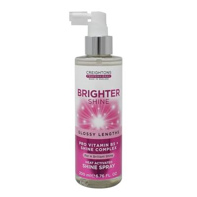 Creightons Professional Brighter Shine Heat Activated Styling Spray 200ml | Hair Shine with Pro Vitamin B5 & Amino Acids | Heat Activated for Radiant, Glossy Hair