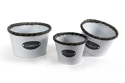 GICOS IMPORT EXPORT SRL Cachepot Lot de 3 boîtes Rondes 11/13/15 cm