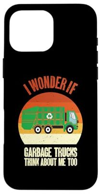 I Wonder If Garbage Trucks Think About Me Too Garbage Truck Case for iPhone 16 Pro Max