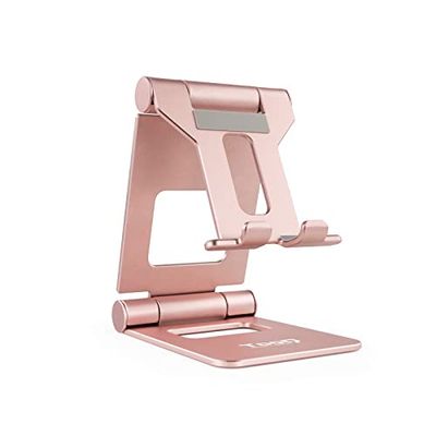 PRENDELUZ Soporte Plegable Slim para teléfono y Tablet, Color Rosa, Ligero y portátil, Ideal para Ver Videos y videollamadas.