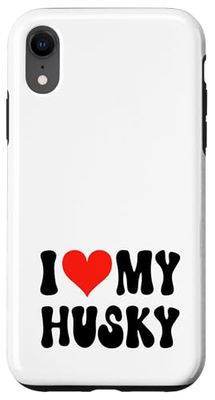 I Love My Husky - Perro - Corazón lindo divertido mascota Carcasa para iPhone XR