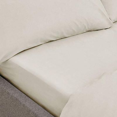 Bianca 200 Thread Count Organisch Katoen Enkele Hoeslaken Naturel, 55138