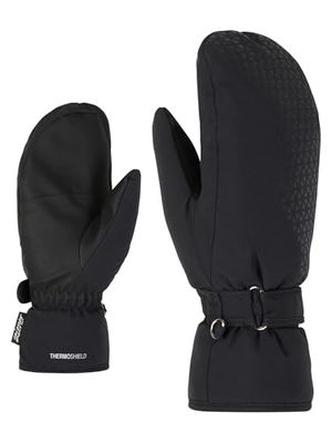 Ziener KISARI - Guanti da sci da donna, impermeabili, senza PFC, nero, 6