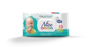 Nice - Lingettes nettoyantes pour enfants et nourrissons - Avec camomille et glycérine - Parfum doux au talc - Testé dermatologiquement - Format : 72 Lingettes