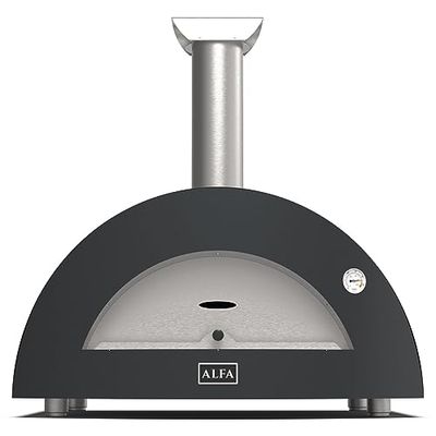 Alfa Forni Barbecue a carbone di Marca Modello Moderno 3 Pizze Legno Ardesia Grey