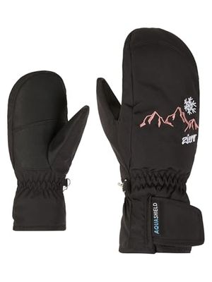 Ziener LAILLANI - Guanti da sci per bambini, impermeabili, senza PFC, nero, 7