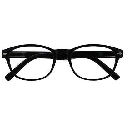 The Reading Glasses Company Black Readers Womens Mens Spring Hinges R76-1 +1.00