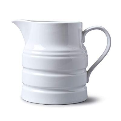 WM Bartleet & Sons 1750 T301 Jarro de porcelana tradicional de 1,42 litros, 1420 ml, 2 ½ tinta, cor branca