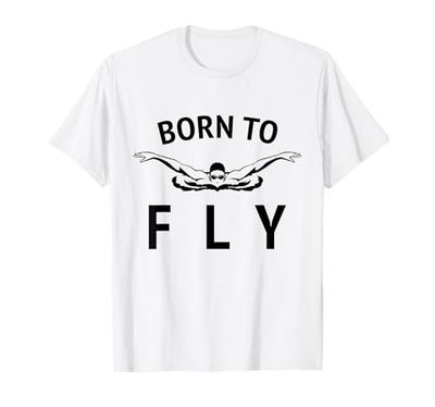 Nuotatore Nuoto Team / Born to Fly / Butterfly Stroke Nuoto Maglietta