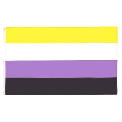 AZ FLAG - Drapeau Fierté non-binaire - 90x60 cm - Drapeau Lgbt - Genderqueer 100% Polyester Avec Oeillets Métalliques Intégrés - Pavillon 50 g
