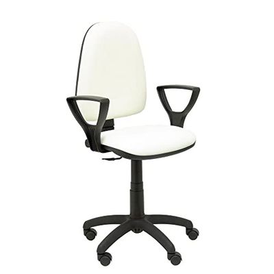 Silla Ayna similpiel Blanco Brazos Regulables