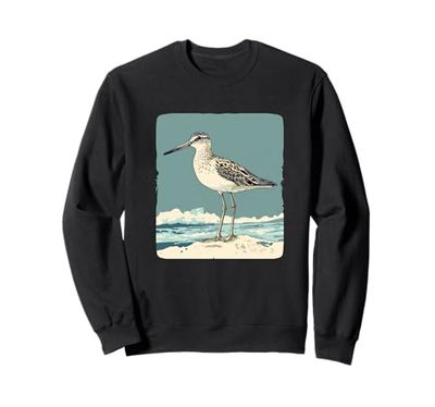 Sandpiper Bird che balla con le onde per gli amanti della spiaggia Felpa