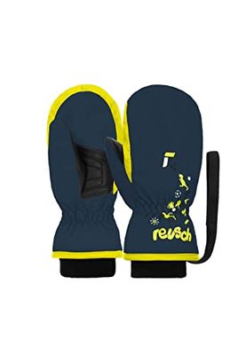Reusch Guanti da sci per bambini, con passante per il polso, comodi e caldi e antivento, per l'uso quotidiano, per la neve