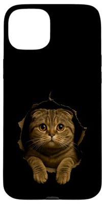 Cute Scottish Fold Cat Adorable Pets Cat Artwork Womens Kids Case for iPhone 15 Plus