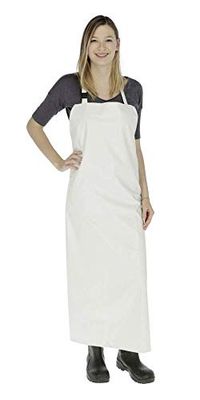 Kerbl Tablier de lavage, motif agriculture maison, cour imperméable, blanc, 125 x 100 cm