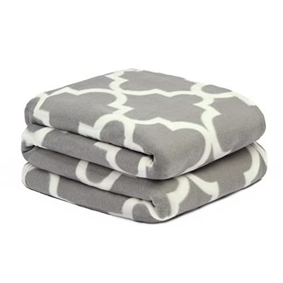 Dreamscene Coperta in pile con motivo geometrico a traliccio, coperta da letto, coperta da giardino, calda, per divano, letto, sedia, picnic, marocchino, 120 x 150 cm, colore: carbone