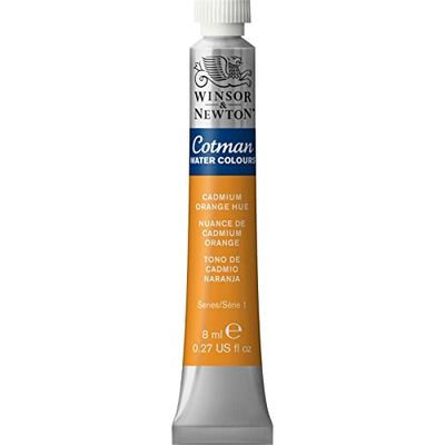 Winsor & Newton 8840082 Cotman aquarelverf Studio waterverf, levendige hoogwaardige kleuren met zeer goede verwerkingseigenschappen 8 ml tube -Cadmium Orange Hue