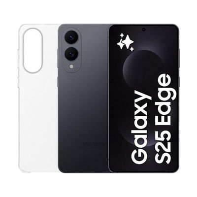 SAMSUNG Galaxy S25 Edge con Clear Case, Smartphone AI con 3 anni di Garanzia del produttore, RAM 12GB, 512GB, Titanium Jetblack