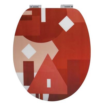 Spirella Sedile WC MDF Effetto Terracotta Lucido - Cerniere in Zinco